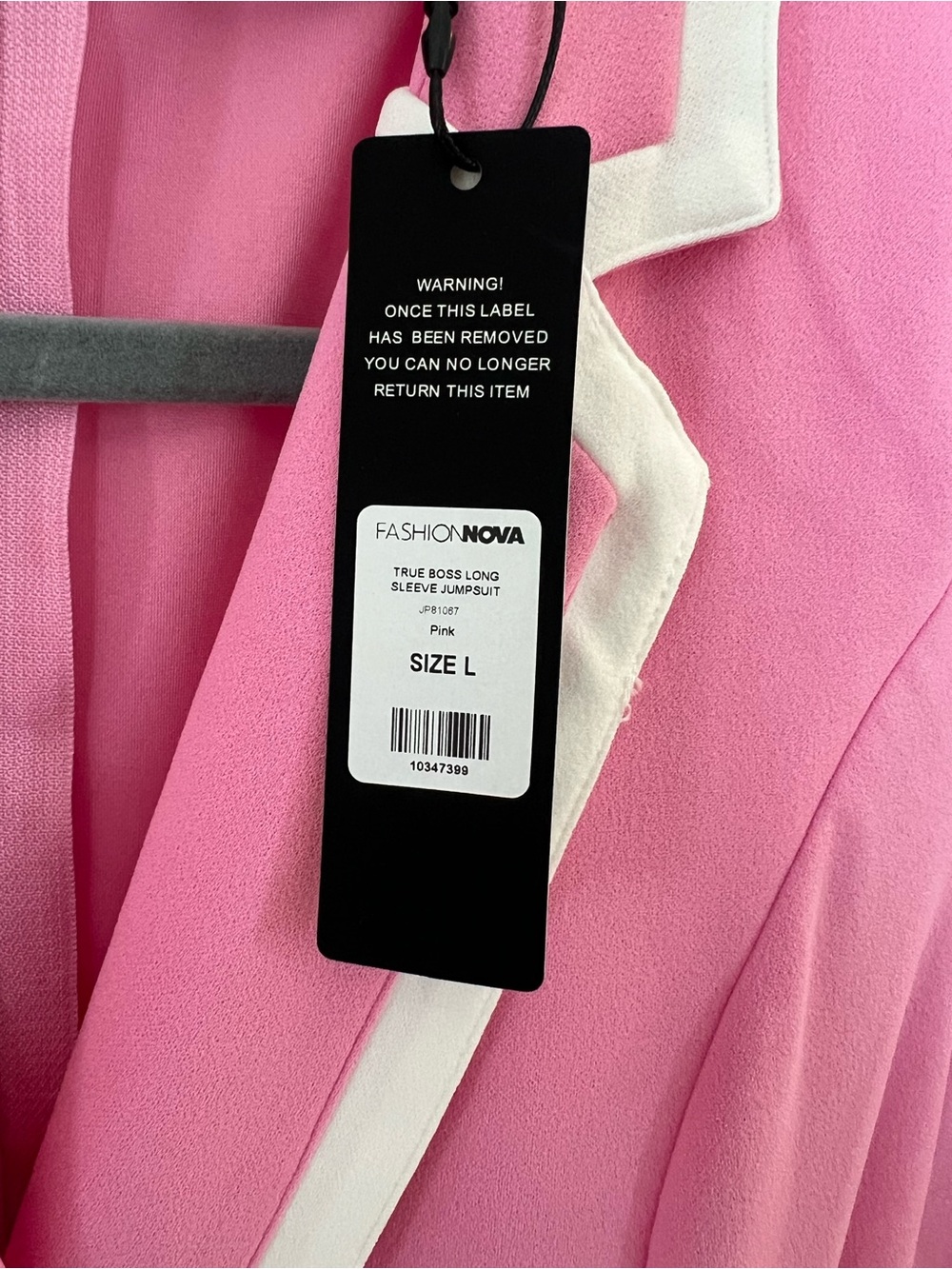 Fashion Nova Pink Jumpsuit with White Trim - Picture 3 of 6